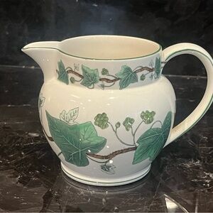 Wedgwood Napoleon Ivy Pitcher with Green and Cream Design